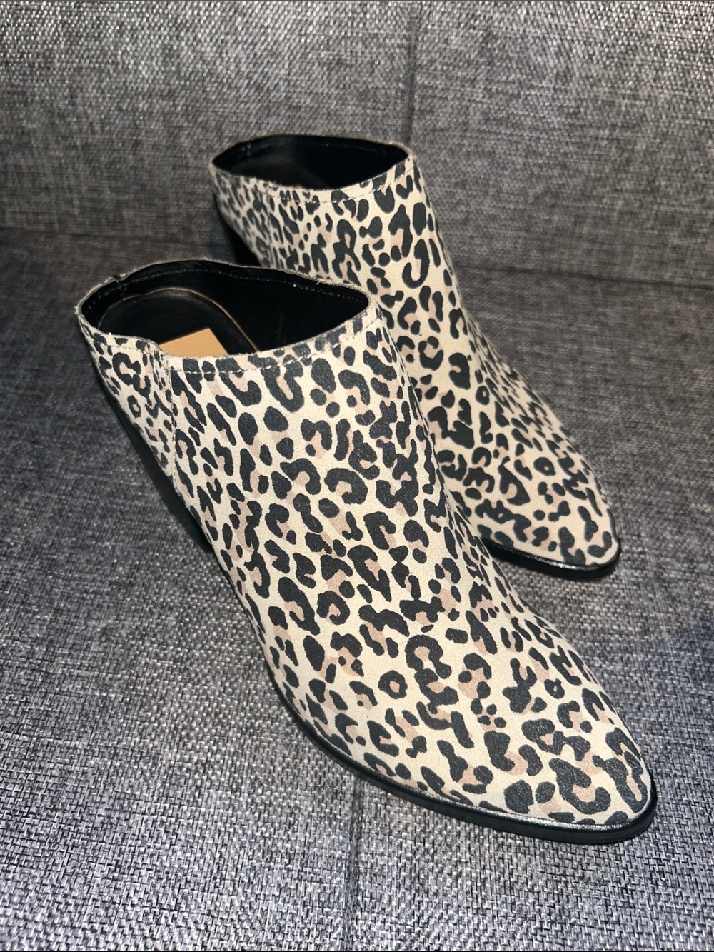 NEW - Dolce Vita Leopard Print Block Heel Mules in Tan and Black
